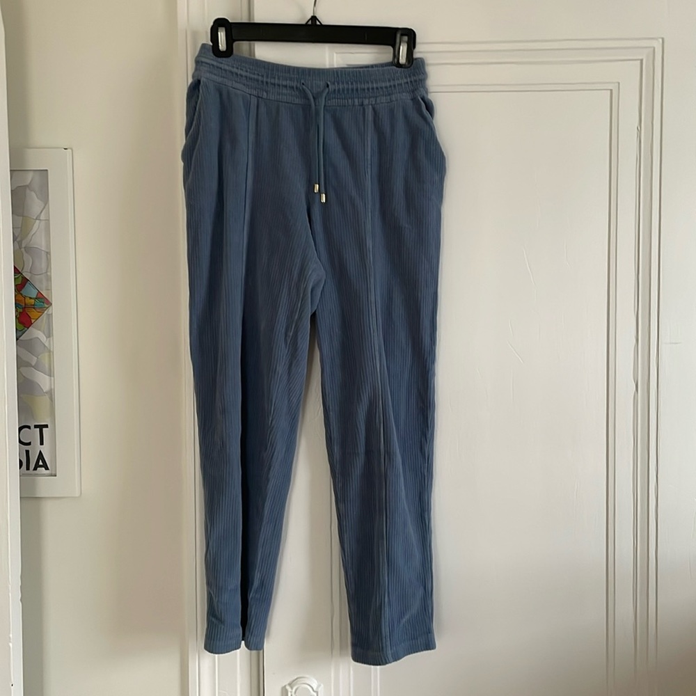 Sezane Corduroy Blue Joggers, Size M